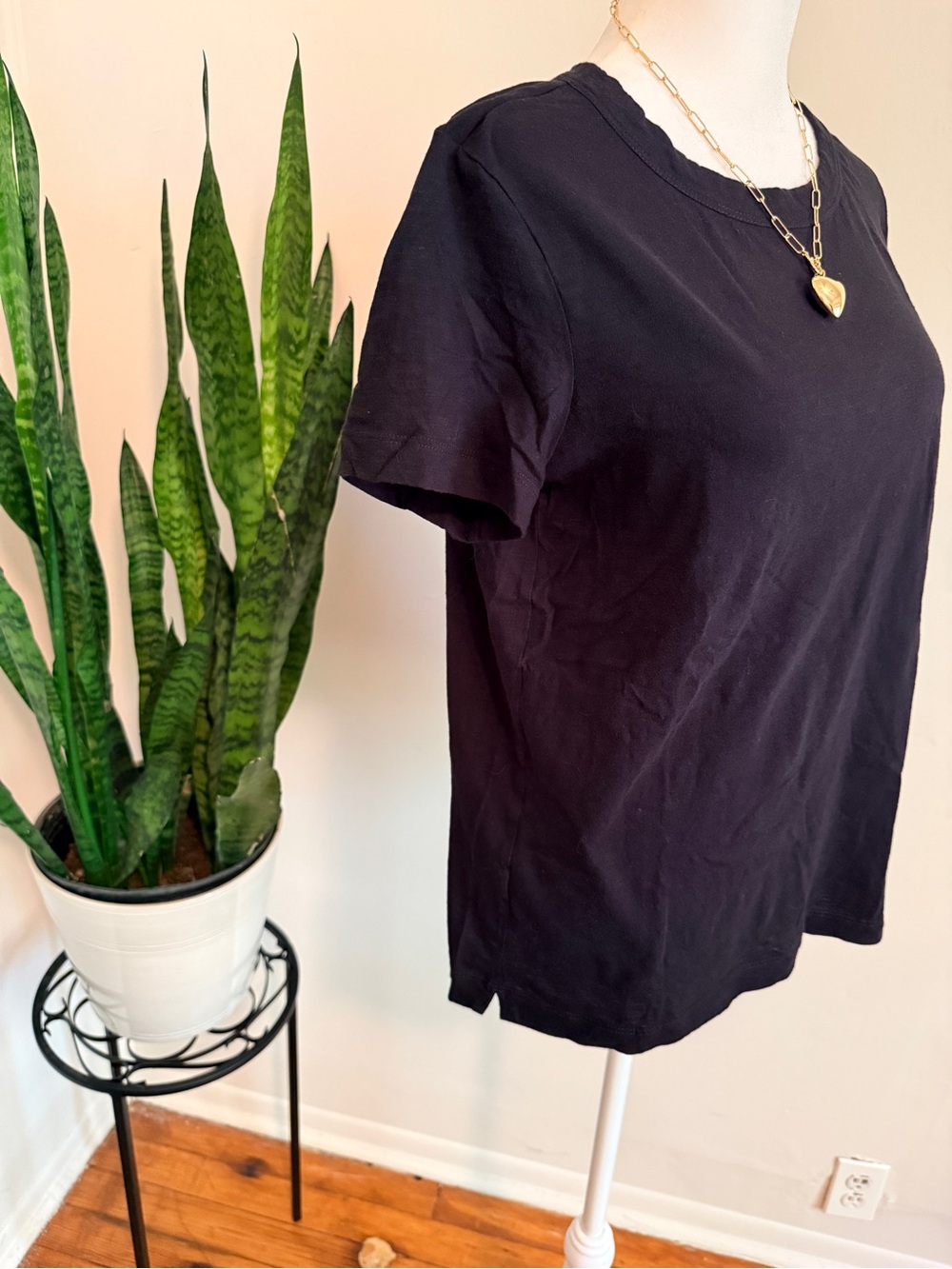 LOFT | Two Everyday Crew Tees, Black & White, 100% Cotton - Picture 3 of 13